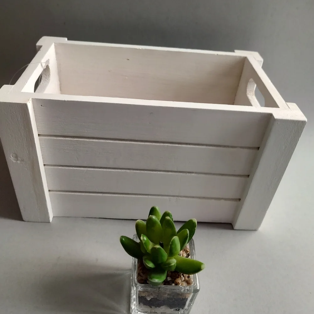 Box Wood Style Country  Rustic White Handles For Coffee Station Wine Towels New
